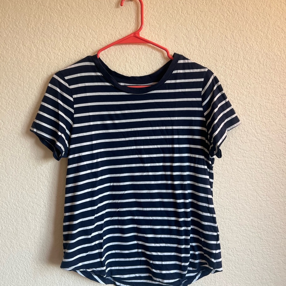 Old Navy Navy and White Striped Tee